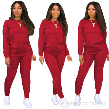 latest design custom wholesale women plain tracksuit set